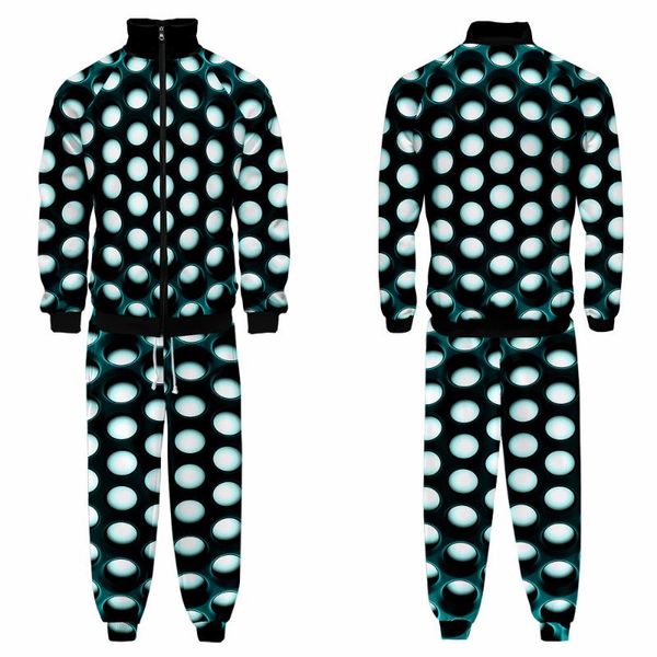 

men's hoodies & sweatshirts net light 3d digital printing hip-hop trend street casual stand-up collar zipper sweater suit oversiz, Black