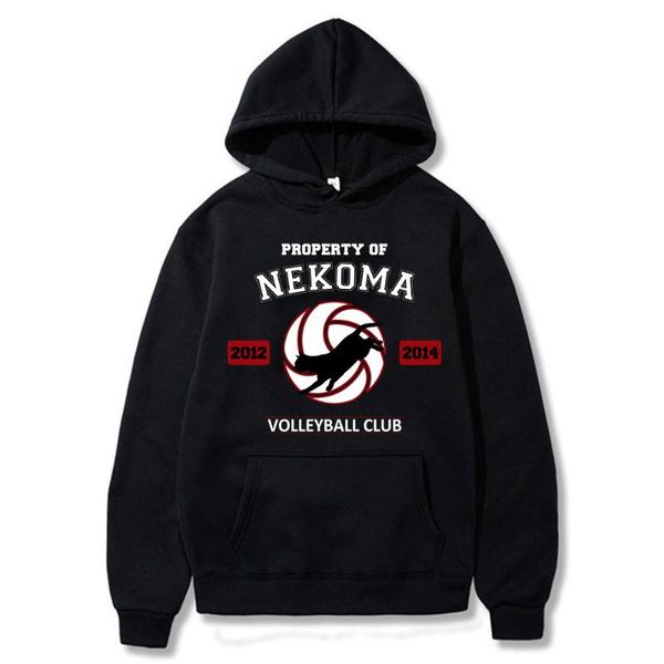 

men's hoodies & sweatshirts anime haikyuu nekoma cozy pullovers sudadera felpa moletom, Black