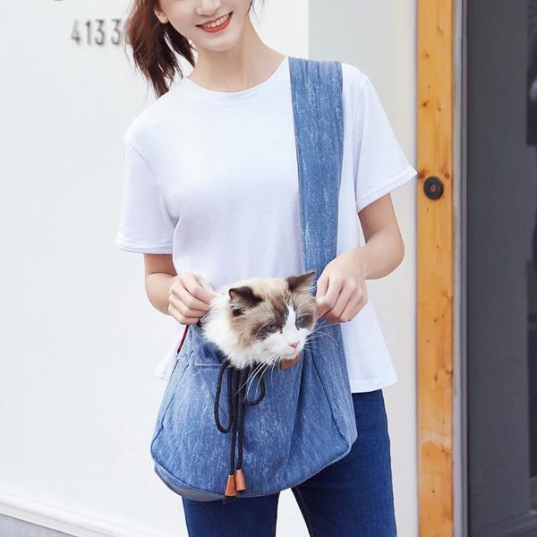 

dog car seat covers durable travel pet front carrier shoulder bags denim cat puppy chihuahua small animal crossbody slings carrying bag