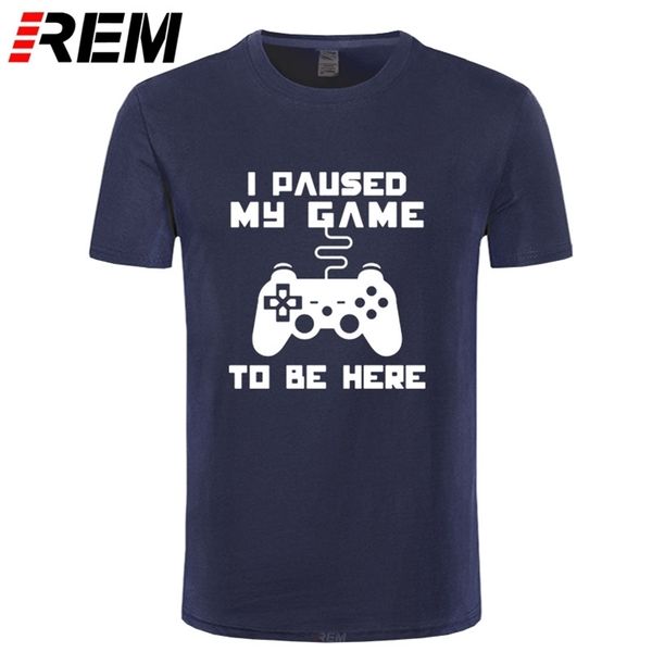 

i paused my game to be here men t-shirt funny video gamer gaming player humor joke t shirts letter print 210707, White;black