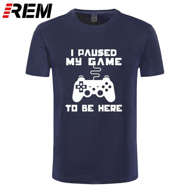 Ho messo in pausa il mio gioco per essere qui T-shirt da uomo Divertente videogiocatore Giocatore di gioco Umorismo Joke Magliette Lettera Stampa Top 210707