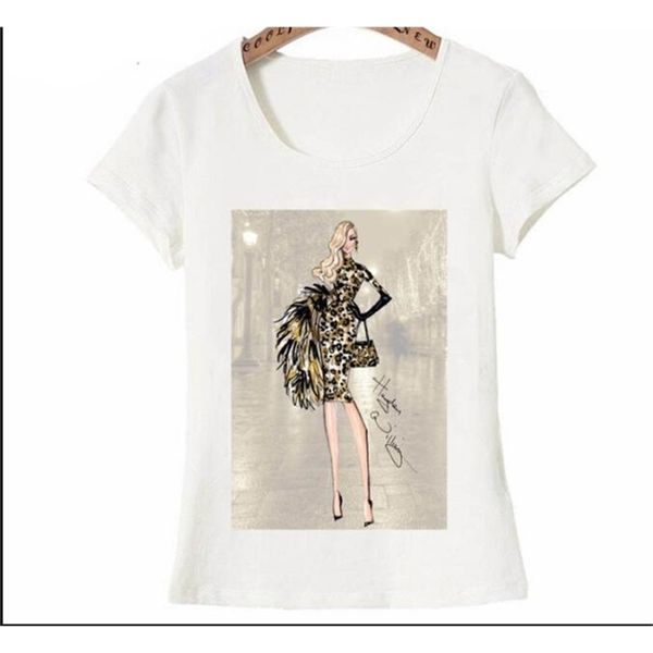 Paris Couture Baskı Rahat T Gömlek Kadınlar Tops Yaz T-shirt Kadın T Gömlek Kız Tee Gömlek Femme Tees Camiseta Feminina 210324