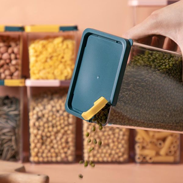 

storage bottles & jars 400-600ml stackable kitchen sealed jar plastic food box multigrain tank dried fruit tea containers