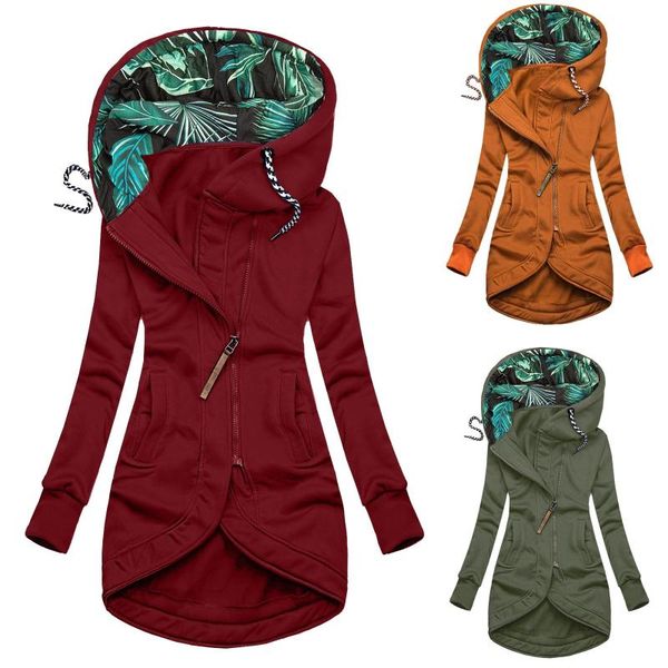 

women's jackets fashion stitching coat drawstring outwear jacket solid slim hooded, Black;brown