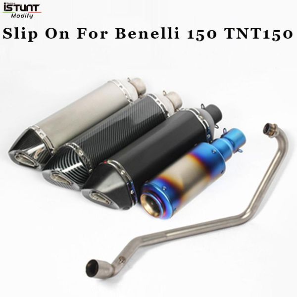 

motorcycle exhaust system muffler escape front link pipe db killer slip on for benelli 150 tnt150 full systems modified