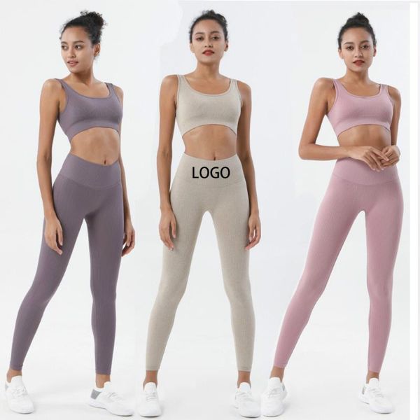 

yoga outfit seamless gym sets fitness sports suits womens clothing high waist booty leggings bra running athletic wear set