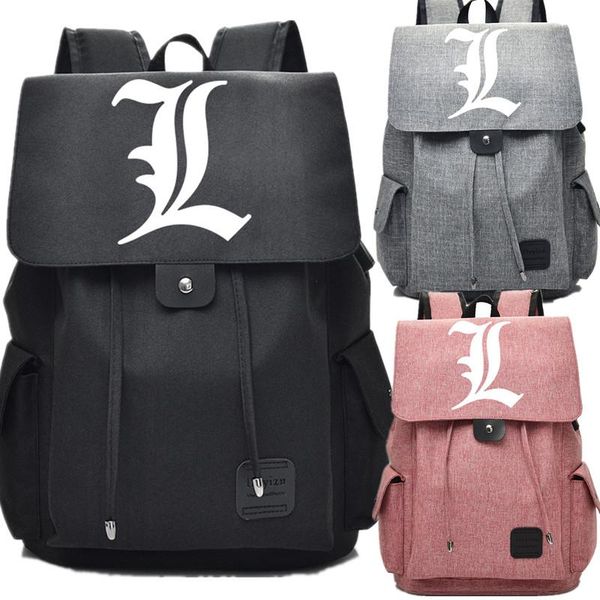 

backpack death note usb port bag zipper messenger school students book daypack large capacity boy travel