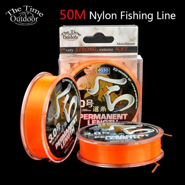 

hera 50m orange monofilament fishing line super strong & durable soft nylon japan material wire for carp fish braid