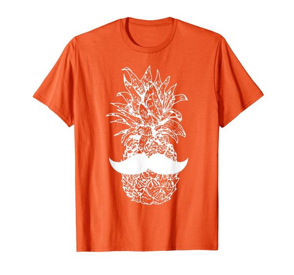 

hawaiian pineapple mustache t-shirt, White;black
