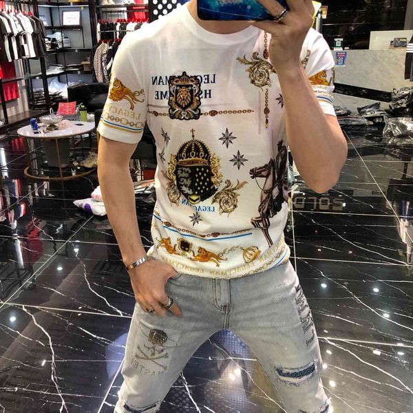 

tee drill of social club from the stage men tshirt 2021 spring strass shirt homme summer superior, White;black