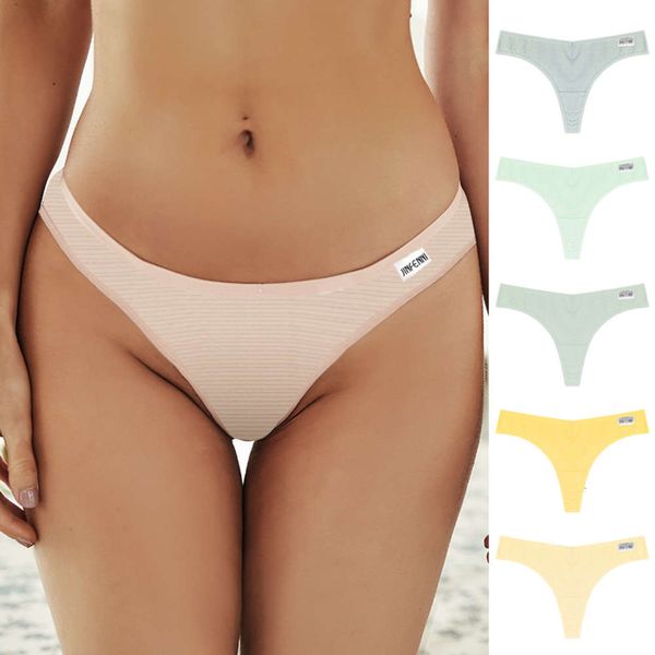 

waist low women's briefs fun thread cotton solid color girls', Black;white