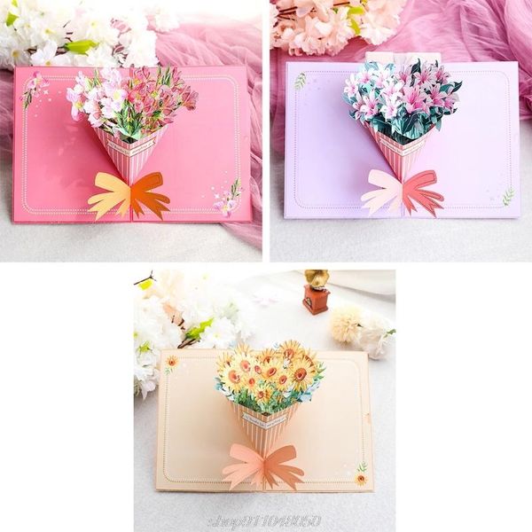 

greeting cards 3d -up sunflower card for birthday mother's day wedding party anniversary graduation with envelope m17 21 dropship