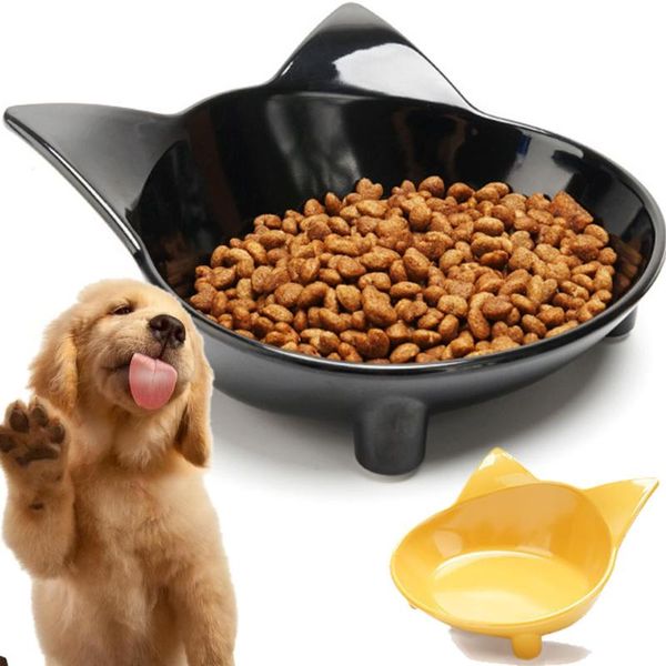 

cat bowls & feeders 1pc flat ears shape pet bowl lovely ear solid color dog for food water feeding supplies
