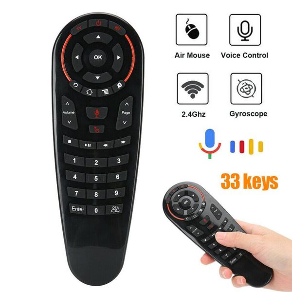 

2.4g gyroscope wireless air mouse 33 keys ir learning smart voice remote control for x96 mini h96 max android box controlers