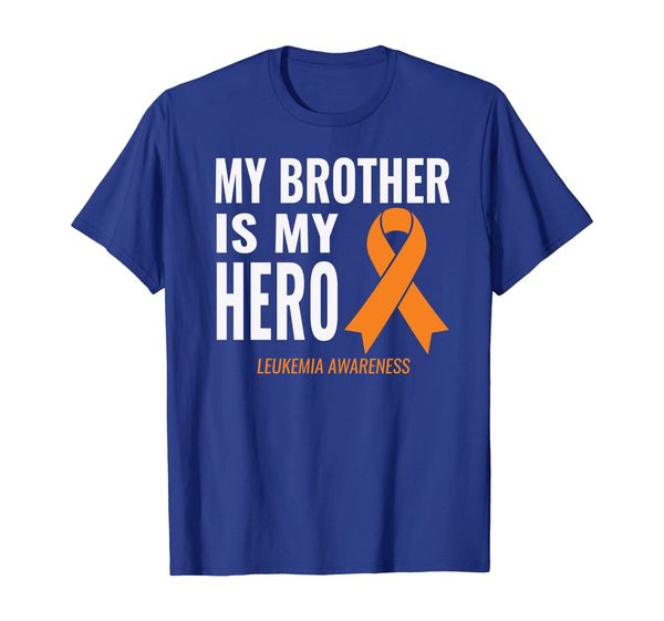 

leukemia cancer support - my brother is my hero shirt, White;black