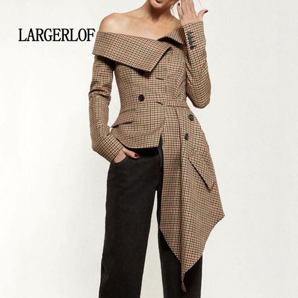 

women's suits & blazers largerlof women blazer autumn spring ladies slim fit simple double breasted br471009, White;black