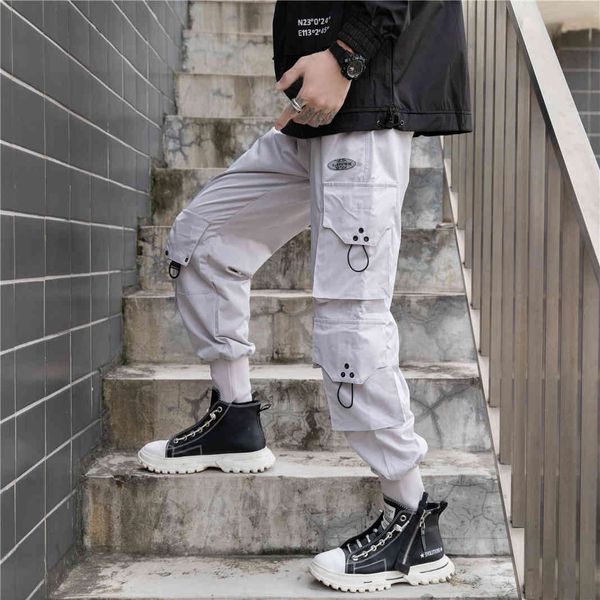 

pants trousers 2021 overalls men's cargo functional national fashion leggings hip hop sports leisure harem, Black