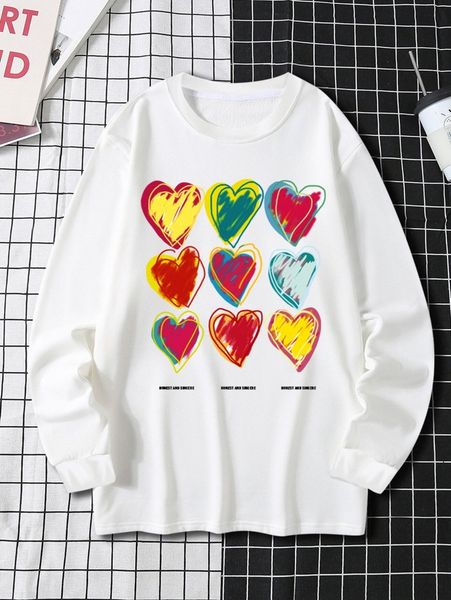

men heart and letter graphic sweatshirt p4bs#, Black
