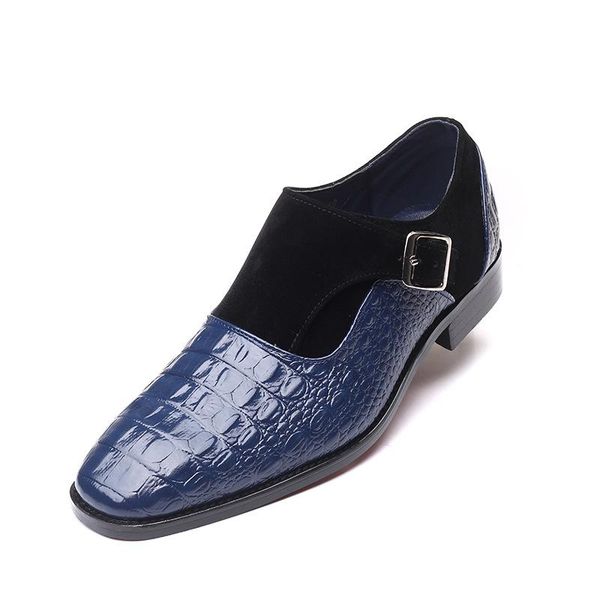 

crocodile pattern men leather shoes formal dress oxford for man flats casual business fashion breathable moccasins, Black