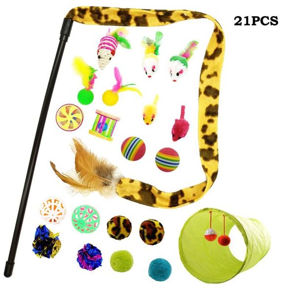

pieces pet cat folding tunnel fun toys funny stick