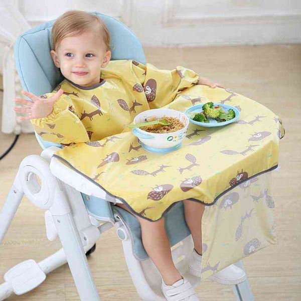 Geborene Lätzchen -Tischabdeckung Baby Essstuhl Kleid wasserdichte Speichelhandtuch Rülpsenschürze Fütterungszubehör 211117