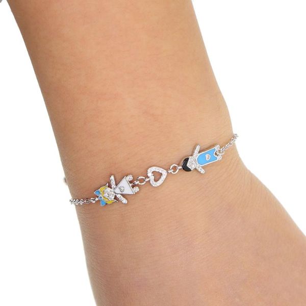 

charm bracelets lovers bracelet fashion cartoon character image boys and girls heart pledge jewelry for cute girl gift, Golden;silver