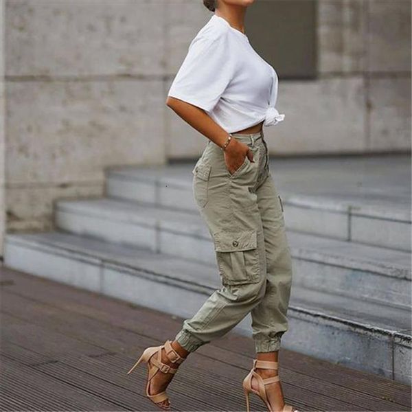 

casual overalls cargo stacked spring womens pant autumn high waist harem sweatpants pocket female sweat jogger trousers, Black;white