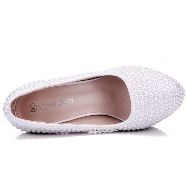 

sandals pearl white fashion women's pumps high heel platform lady wedding gentlewomen bridal shoes, Black