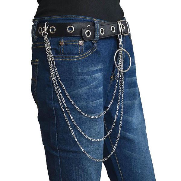 

keychains key chainpunk chain on the jeans pants women men chains for hipster e girl boy clothing accessories, Silver