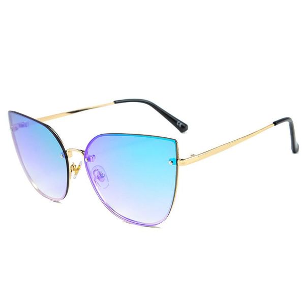 

mirrors irregular big frame sunglasses, fashion color film metal sunglasses