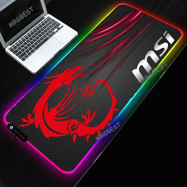 MRGBest MSI Mouse LED RGB Grande Tamanho XXL Gamer Anti-Slip Borracha Pad Tapetes Teclado Teclado Laptop Computer PC