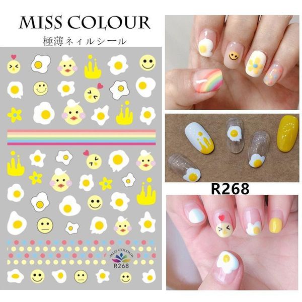 

ins little red book fried egg hyuna style nail stickers pouch decals net red1, Black