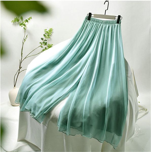 

jean 2021 literature retro-broad legged large natural size commuter waist casual female style chinese pants long skirt zh16 7mxl, Blue