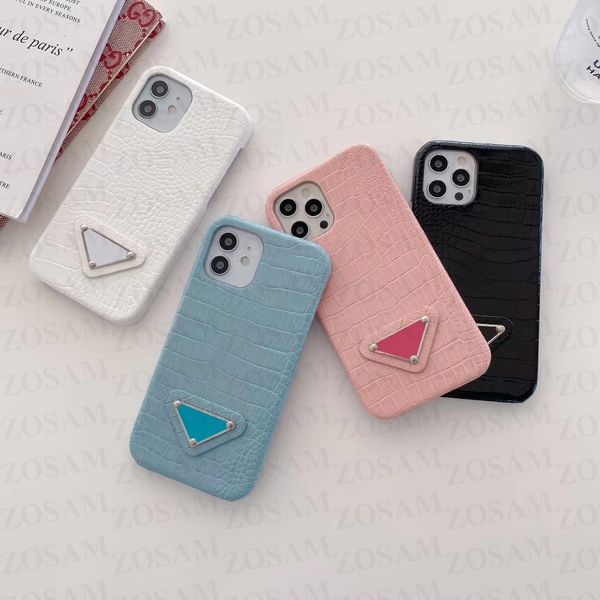 Luxuskrokodil-Dreiecks-Buchstaben-Telefon-Hüllen für iPhone 13 13PRO 12 Mini 12PRO 11 PRO MAX X XS XSMAX XR 8 7 PLUS HARD TPU Case Mode Anti Shock Cover