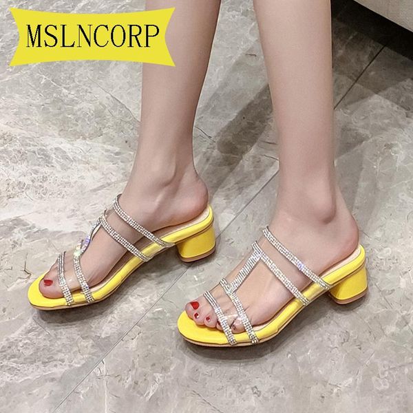 

slippers big size 34-46 pvc transparent jelly candy color open toes high heel crystal women's shoes heels 5cm, Black