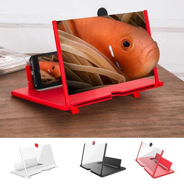 

12inch 3d phone screen magnifier folding design hd video magnifying glass watch movies smart bracket holder cell mounts & holders