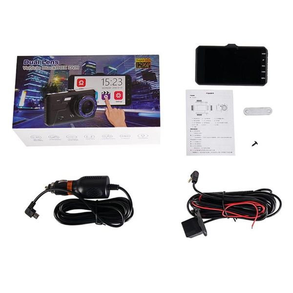 

car rear view cameras& parking sensors a11 4.0"hd dvr mirror night video recorder dual cam reversing camera driving hdmi