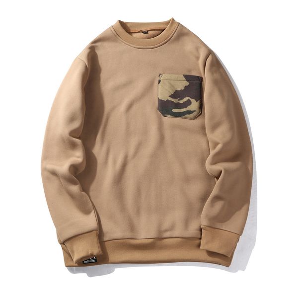 

arrival green khaki neck men jumpers hip hop fashion pocket men's hoodies, Black