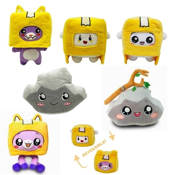 

selling lankybox doll plush toy transformation cat pillow carton headcover