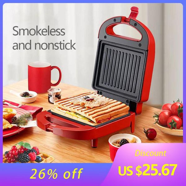 

sandwich machine waffle panini maker breakfast oven stovesmokeless multifunctional non-stick electric toaster bread makers