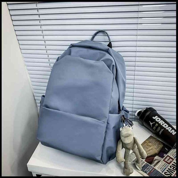 

2021 new summer solid color student backpack can print korean backpack