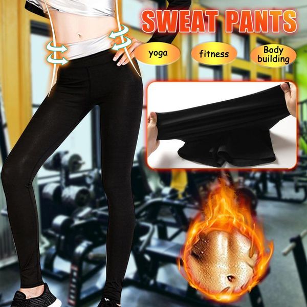

women's sweating elastic sweat pants high waist nine point fitness yoga body shaping clothes outfit