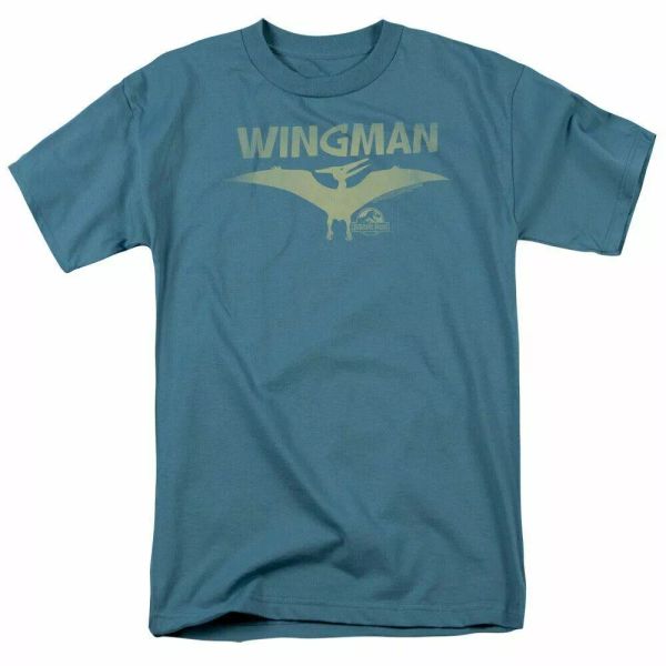 

jurassic park wingman t shirt mens licensed dinosaur movie tee slate, White;black