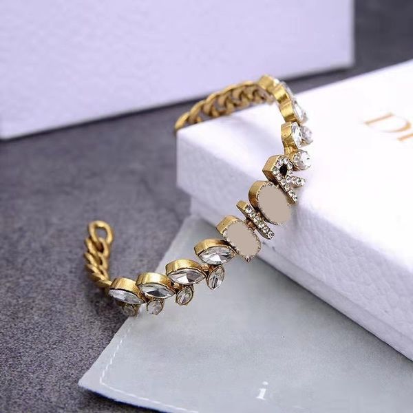 

70% off outlet online family 2021 new letter inlaid diamond bracelet, Black