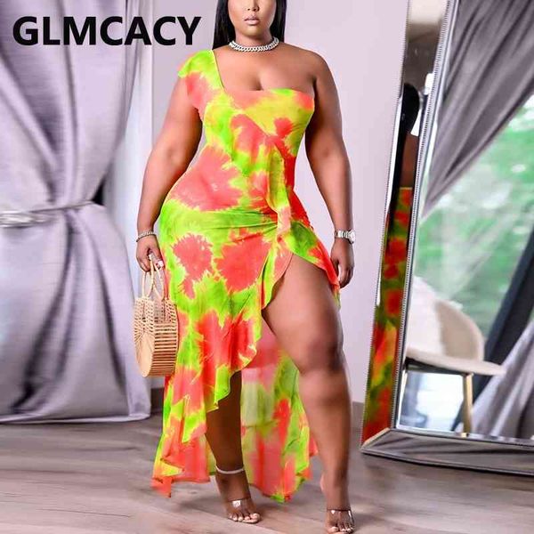 

one shoulder ruffles dress elegant slit bodycon party dress 210702, Black;gray