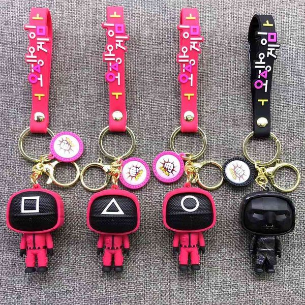 

creative squid game key chain fashion car pendant cute bag three-dimensional doll, Slivery;golden
