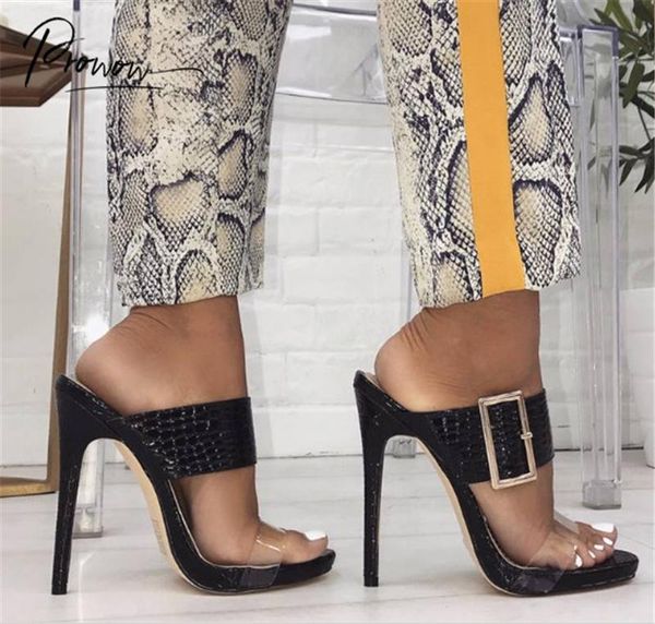 

prowow fashion style black summer sandals open toe slip on thin high heel shoes women ladies