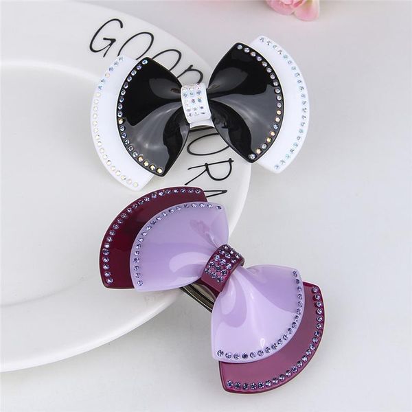 

hair clips & barrettes multicolor acetate bow crystal big fashion jewelry accessories for female gifts tiaras, Golden;silver