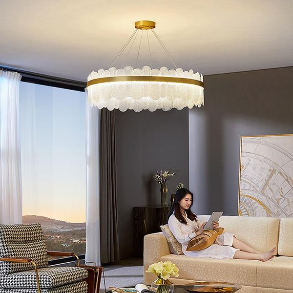

pendant lamps light luxury crystal chandelier post-modern living room nordic minimalist lamp dining led lighting