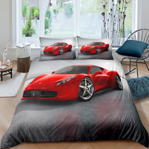 

bedding sets racing car bed linen set extreme sports boys microfiber soft duvet cover 2/3 piece custom king  for teens